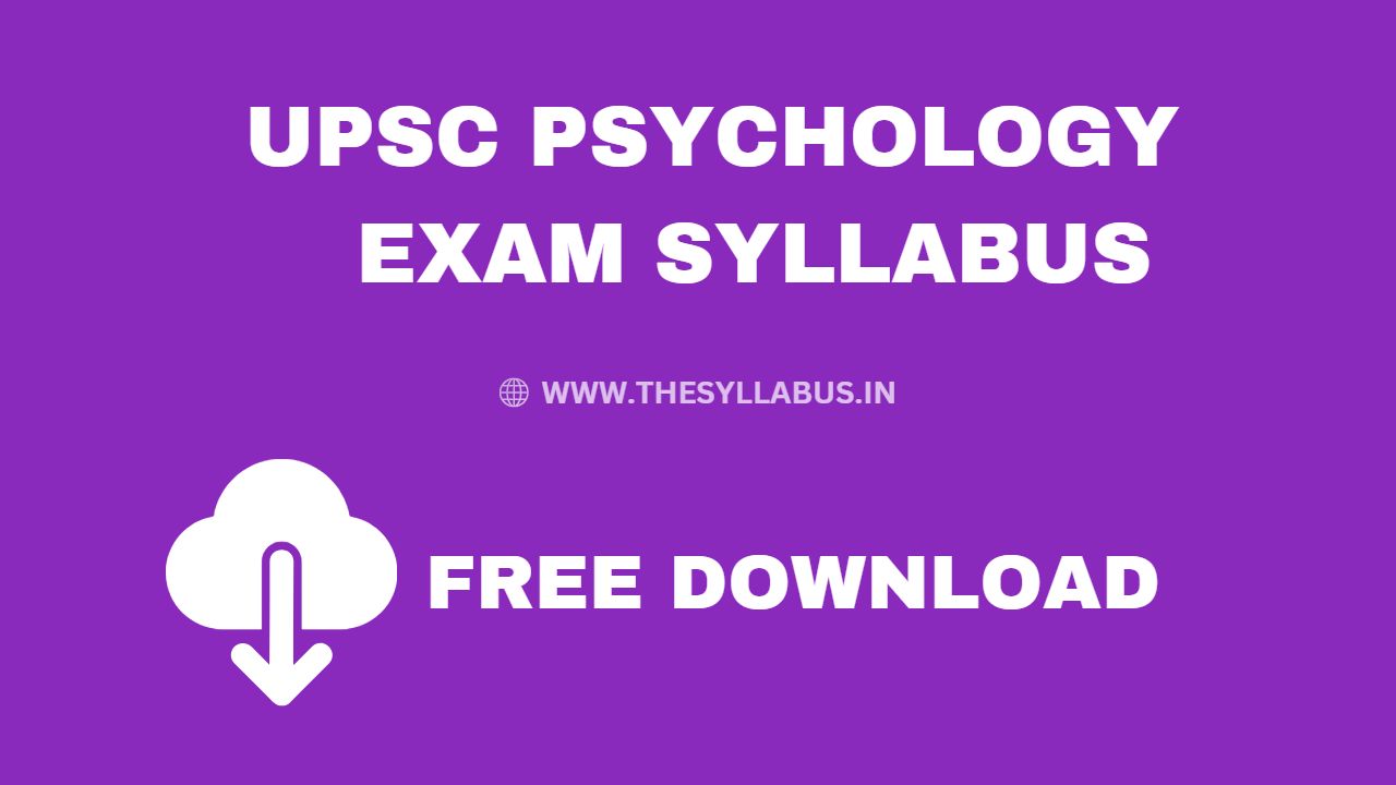 UPSC Psychology Syllabus